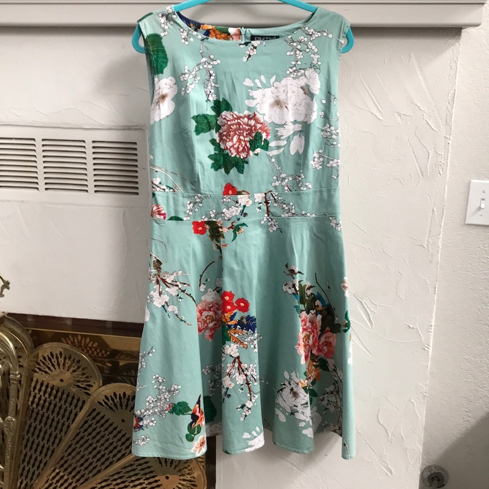 OWIN cotton aqua blossom dress